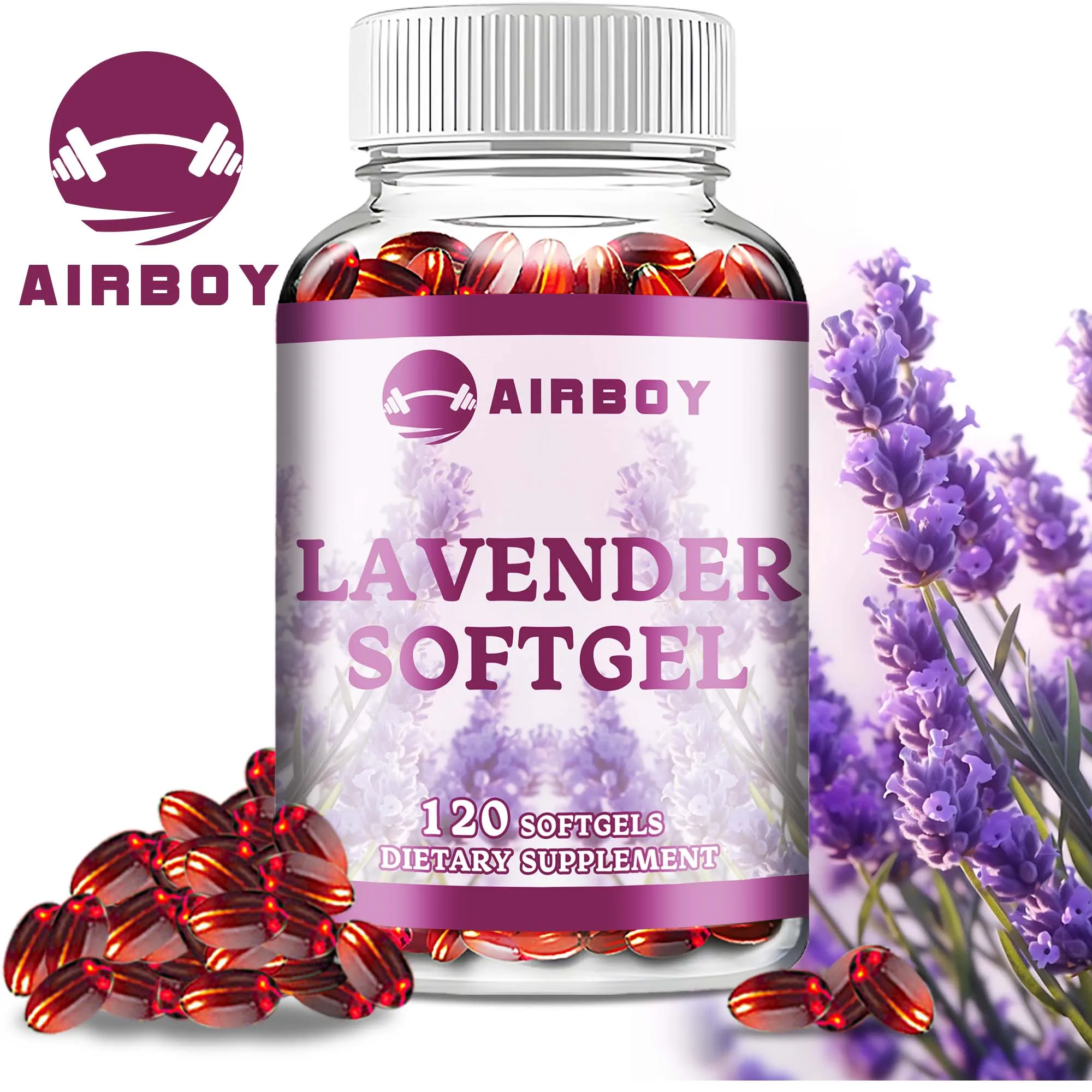 Lavender Capsules - Calms, Relieves Tension and Stress, Soothes Mood, Promotes Healthy Sleep - 120 Capsules