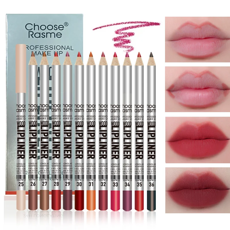 12pc Matte Lip Liners Set, 12 Assorted Colors, Gift Set, Long-Lasting & Non-Smudging