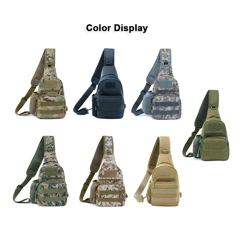 Men\'s Tactical Chest Bag Large Capacity Canvas Mini Sports Shoulder Messenger Bag Men Outdoor Sports Backpack