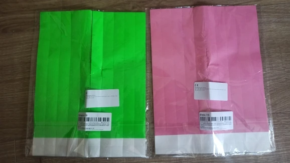 100pcs Colorful Neon Paper Wristbands Mixed Multicolor Waterproof Bracelet charms for Events Festivals,non-custom photo review