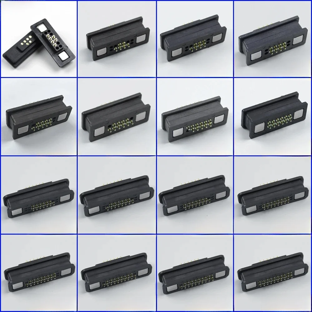1Para wodoodpornych magnetycznych złączy Pogo Pin 2A Męskie żeńskie sprężynowe DC Power S 13Pin 14P 15P 16P 17P 18P 19Pin 20Pin — zdjęcie 2