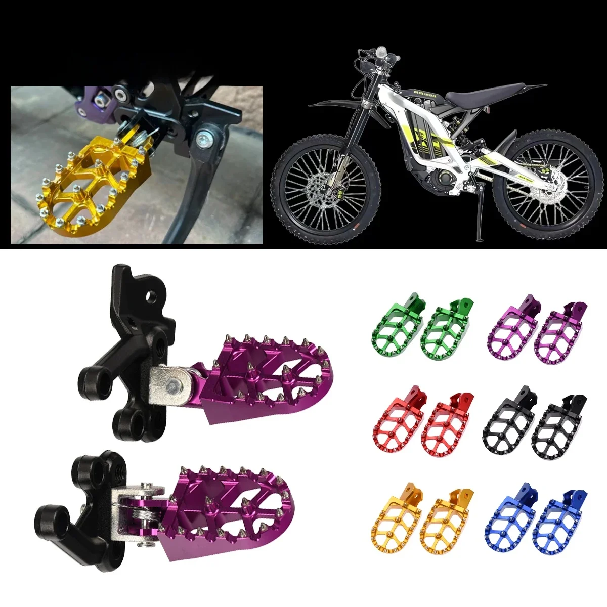 AliExpress XCMT Electric Bike CNC Foot Pegs Rest Footpegs Foot Pegs Bracket For Sur-Ron Sur Ron Surron Light Bee X & S Electric Motocross Parts
