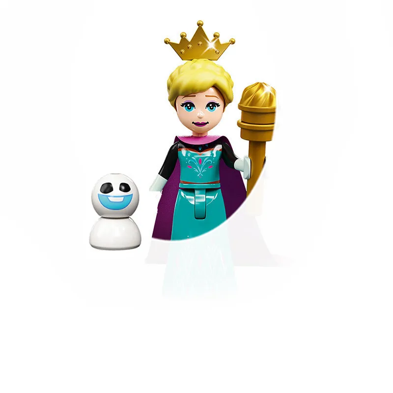 Frozen Movies Princess Elsa Anna Anime Bricks Mini Action Toy Figures Assemble Building Blocks Toys for Kids Gifts