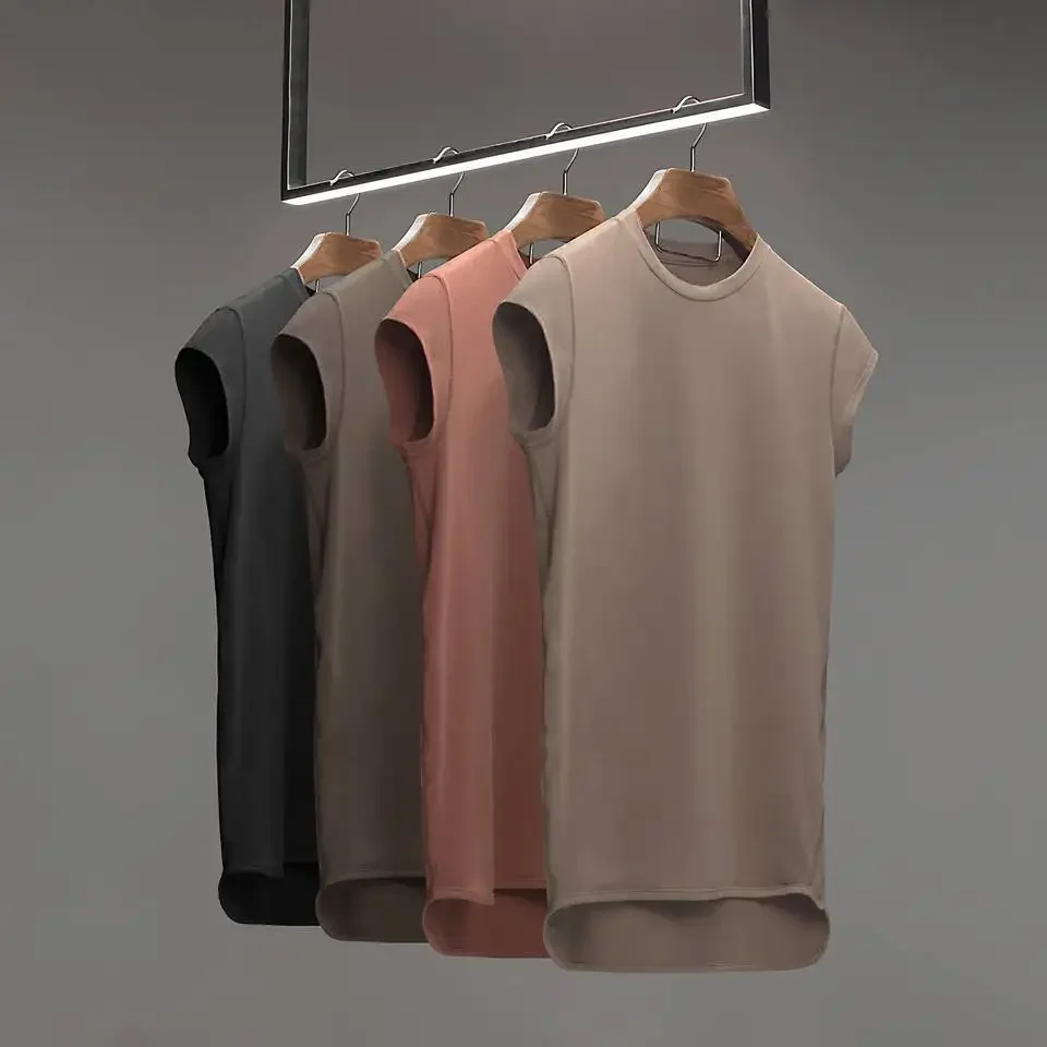 Koszulka z rękawem w kształcie skrzydła nietoperza mężczyźni trening siłownia t-shirty Fitness Moto Biker topy hiphopowy sweter odzież męska — zdjęcie 2