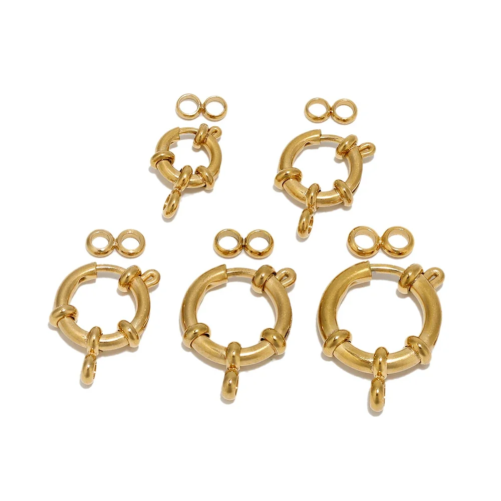 4 stuks roestvrij staal ronde veerring sluitingen DIY sleutelbeen ketting haken sieraden maken 8 connectoren bevindingen armband benodigdheden - afbeelding 2