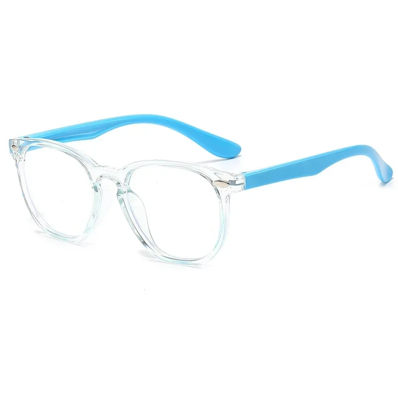Lunettes d'ordinateur rondes transparentes pour enfants, Anti-lumière bleue, rectangulaires, blocage optique, lunettes pour enfants