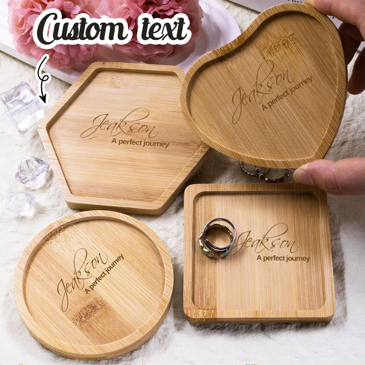 Personalized Wooden Trays, Custom-Engraved Jewelry Trays, Dressing Table Jewelry Organizers, Wedding Gifts, Anniversary Gifts.