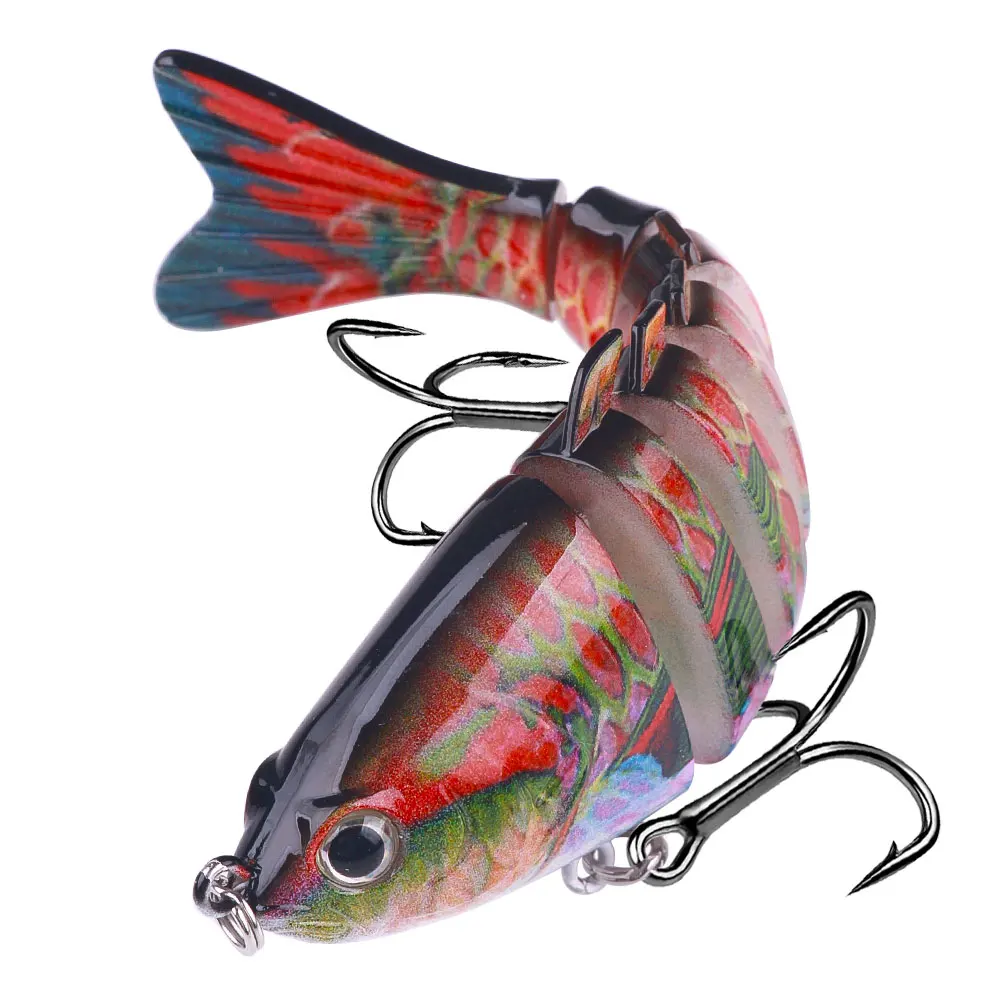 Lebensechter 7-Segment Mehrteiliger Angelköder 100mm 15g S-Swim Action Harter Köder für Hecht, Barsch, Zander Angelzubehör