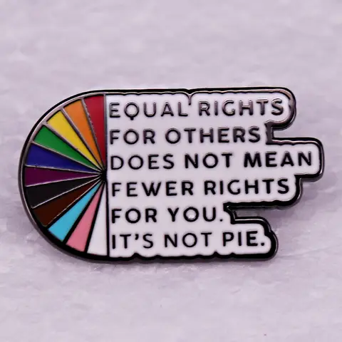 Equal rights for others does not mean fewer rights for you it's not pie Enamel Pin rainbow Metal Badge