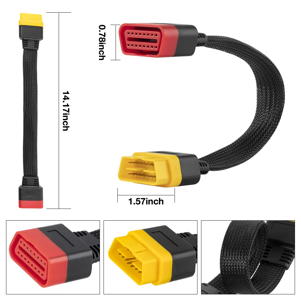 36CM Bendable OBD2 Extension Cable for X431 iDiag/Easydiag 3.0/X431 M-Diag/X431 V/V+/5C PRO