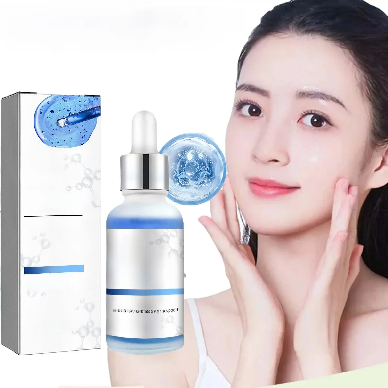 Sérum Peptide de cuivre bleu raffermissant, estompe les ridules, rétrécit les Pores, soins de la peau, rajeunissement, taches éclaircissantes lisses, hydratant