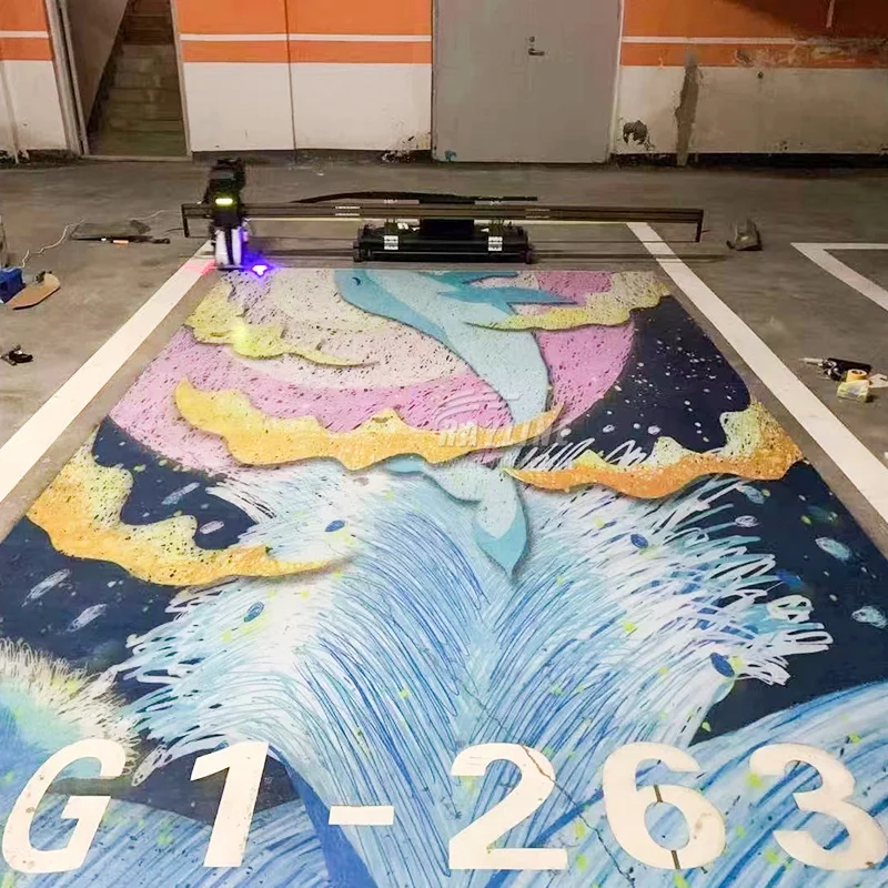 آلة رسم ملونة للإعلان ثلاثية الأبعاد خصم على طابعة جرافيتي للأرضيات الأرضية الأرضية