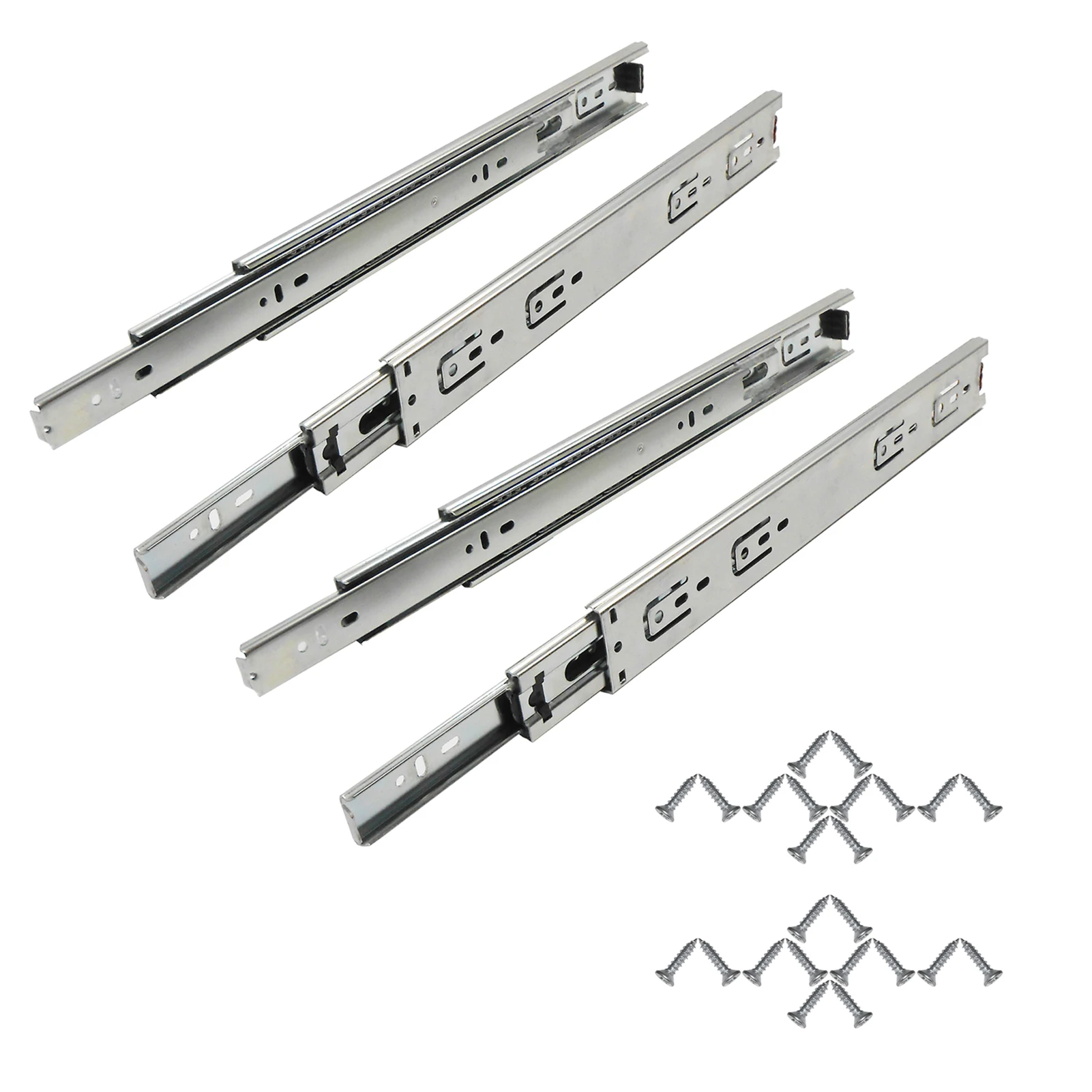 12"-20" 45mm kaltgewalzte Stahlschublade Gleitschiene Hochleistungskugel dreiteilige Lagerschiene Tragfähigkeit 100Lbs