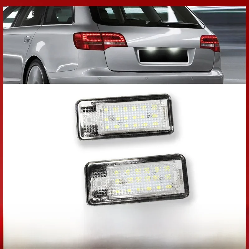 Lumière de plaque d'immatriculation LED pour Audi, 2 pièces, A3 A4 S4 RS4 B6 B7 A6 RS6 S6 C6 S5 Q7 A8 S8 Avant Canbus, lampe de plaque d'immatriculation sans erreur