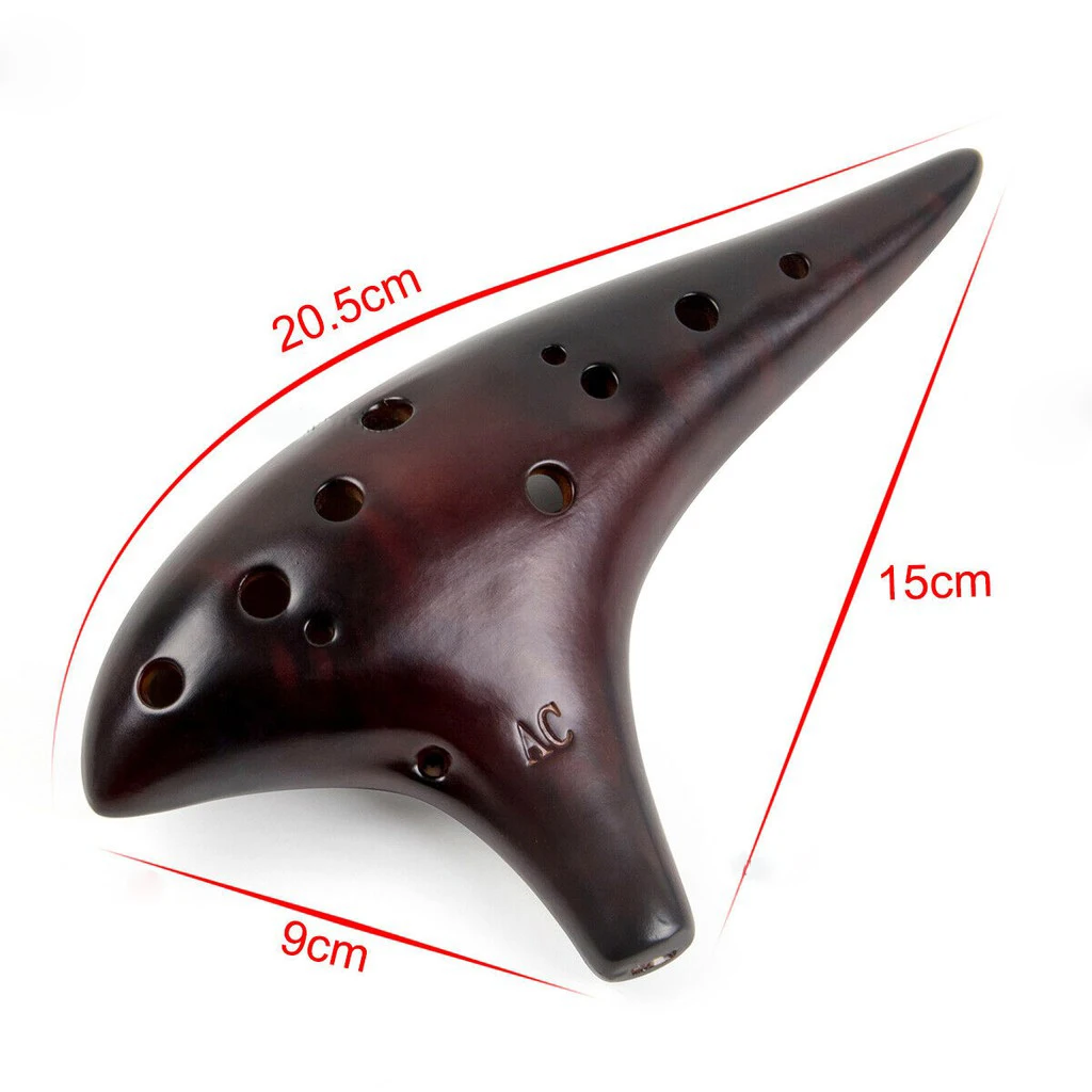 Ocarina 12 Hole Ceramic Alto C Tone Classic Flute Musical Instrument Music Lover Beginner Instrument