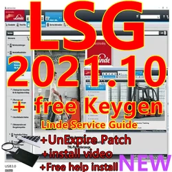 2024 hot sell !! Newest 2021.10 Linde Service Guide LSG 5.2.2 update U0213 [10.2021] or U019 [12.2019]+Expire Patch+ Free Instal