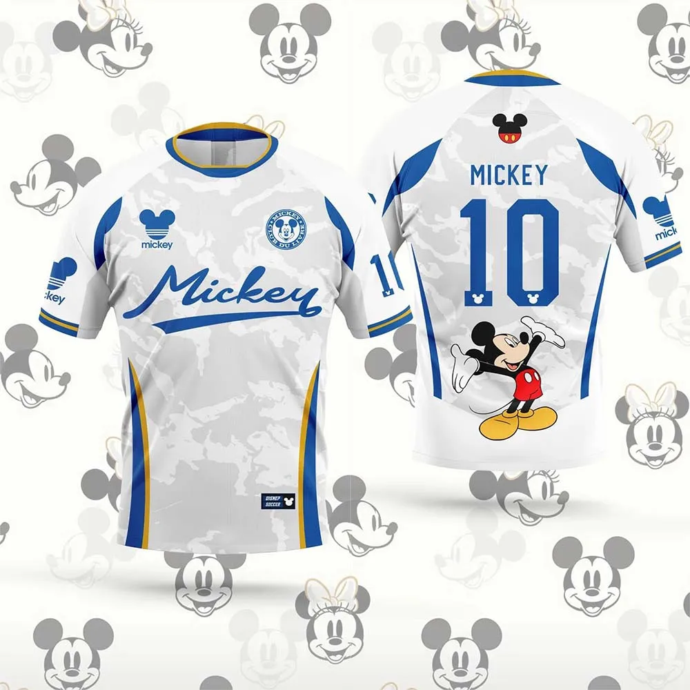 

Disney Mickey Mouse Football T-Shirt for Men Women 2025 New 3D printed Quick Dry Short Sleeve Tee Minnie Donald Duck Jersey