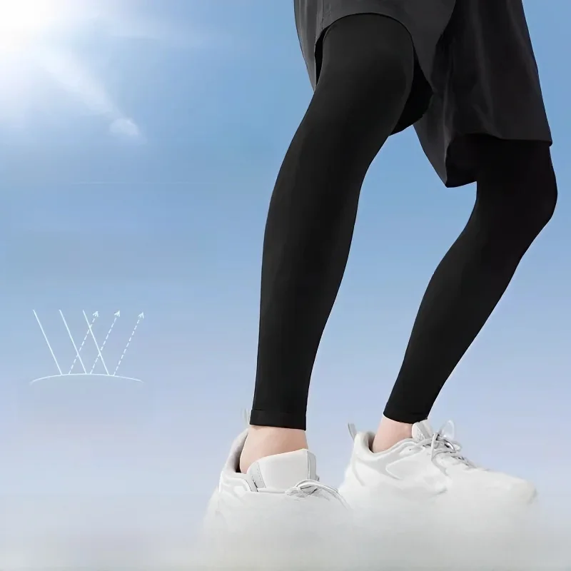 AliExpress Other 2PC Summer Running Cycling Legs Sleeve Ice Silk Protection Compression Non-Slip Leg Warmer Cooling Sport Gear Sunscreen Leggings