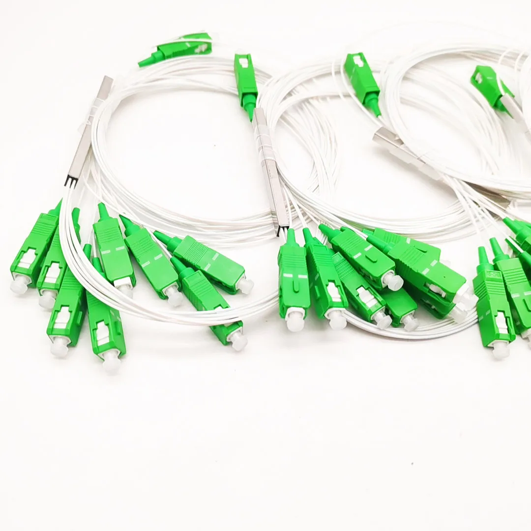 5pcs 1X8 PLC Splitter/Fiber Optic PLC spliter/Planar Lightwave Circuit Splitter SC/APC color white