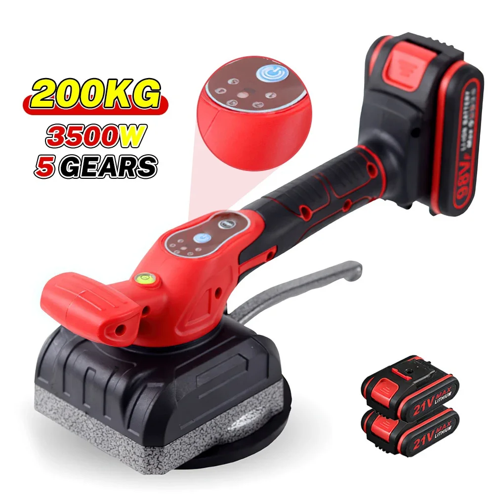 200 كجم آلة بلاط البلاط 5 التروس الكهربائية بلاط أرضيات الحائط يضع تهتز أداة جهاز رصف البلاط لبطارية 21 فولت