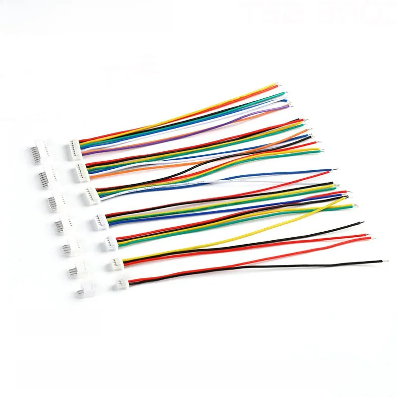 10 zestawów rozstaw 1,25 męskie i żeńskie złącze kablowe JST 2/3/4/5/6/7/8/9/10 Pin pojedyncza wtyczka z 10cm elektronicznymi złączami przewodów — zdjęcie 2