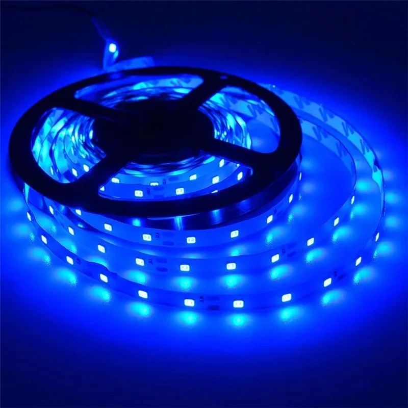 Bande lumineuse Led 12V 5M Smd 2835 60 Led/M, bleu, rouge, vert, jaune, blanc chaud, ruban Flexible, Diode de lampe, Luces Non étanches