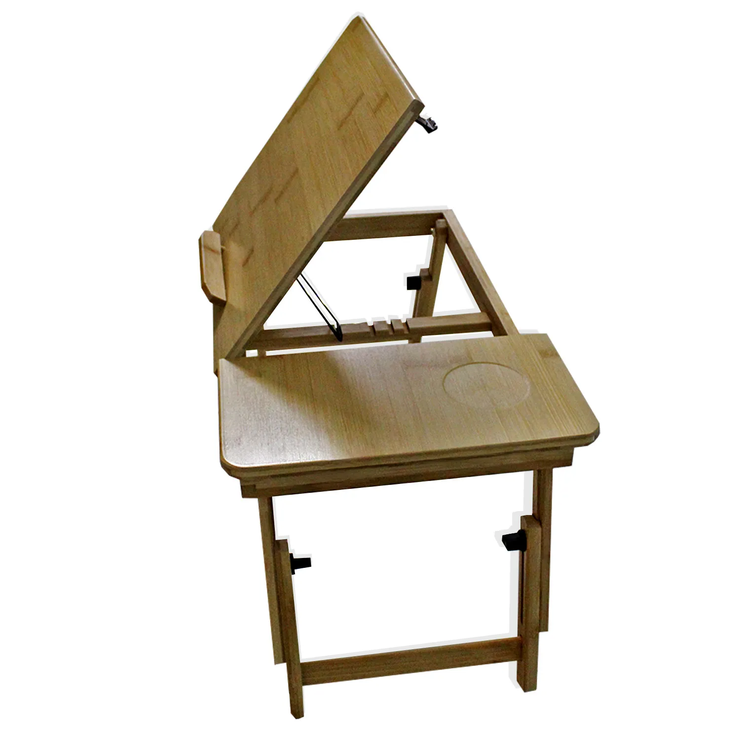 طاولة كمبيوتر محمول من الخيزران قابلة للتعديل الارتفاع والإمالة، حامل كمبيوتر محمول قابل للطي، مكتب محمول، صينية سرير للإفطار