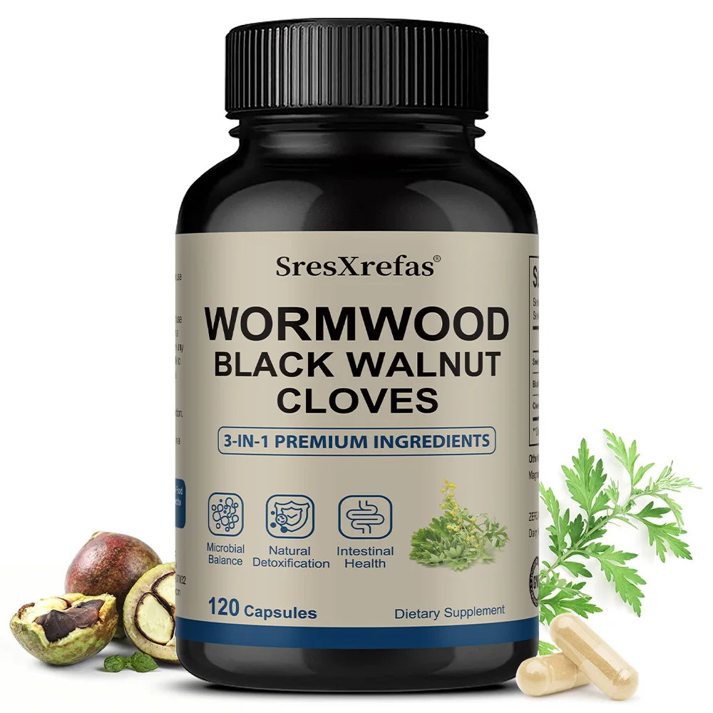

Wormwood, Black Walnut, and Clove - 3 in 1 Premium Formula for Microbial Balance, Natural Detoxification, and Intestinal Health