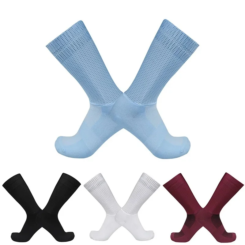 AliExpress Cycling New Team Summer Bike Aero Socks Silica Gel Non-slip Breathable Pro Racing Sports Socks Men Women Calcetines Ciclismo