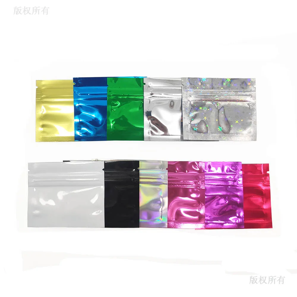 7.5*6.3cm Heat Seal Aluminum Foil Ziplock Bags Flat Zip Lock  Package Bag Retail Plastic Foil Zip Bags Free Shipping