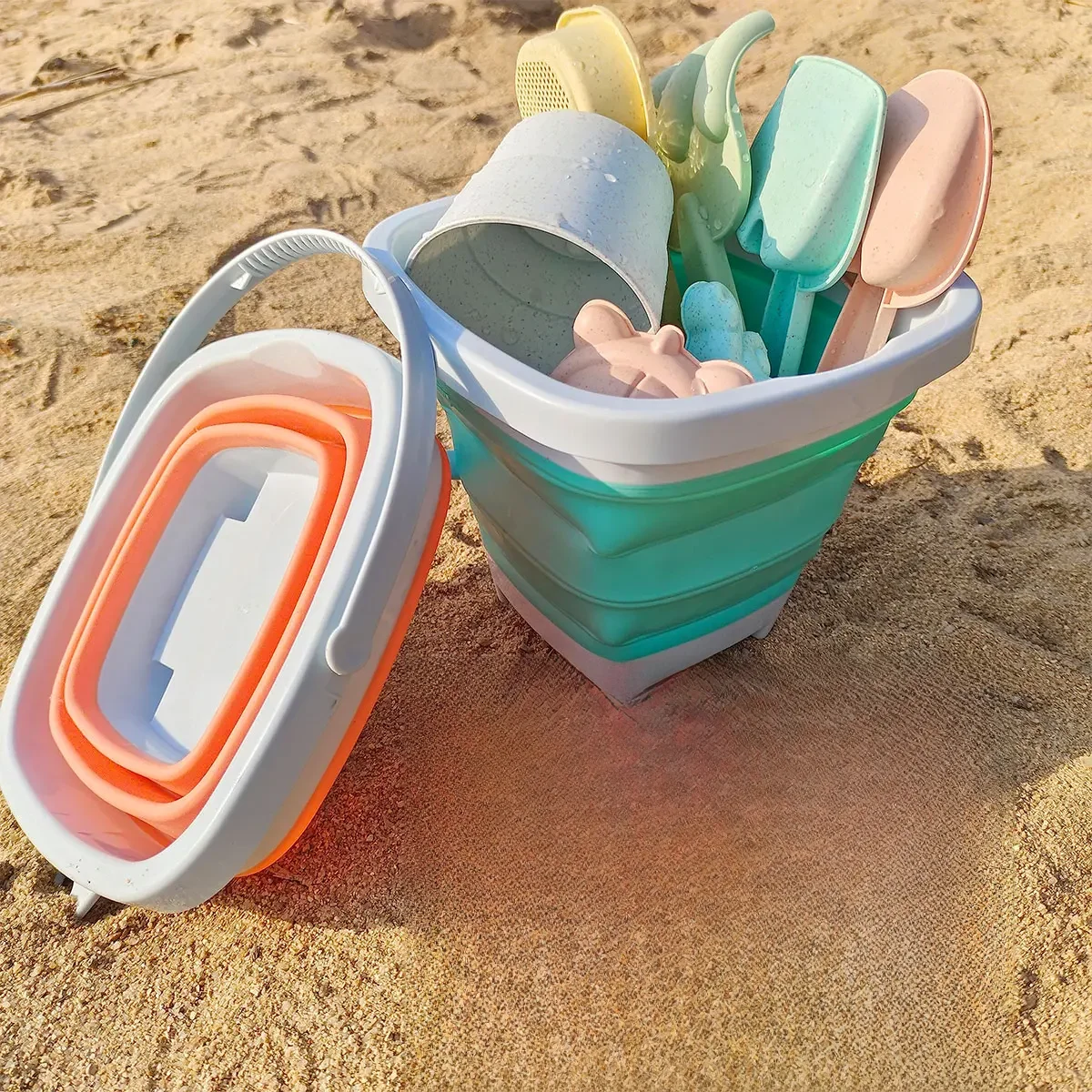11/5/1 PCS Strand Zand Spelen Water Set Opvouwbare Emmer Zomer Speelgoed voor Kinderen Kids Outdoor Game zandbak Accessoires Kleur Willekeurige - afbeelding 2