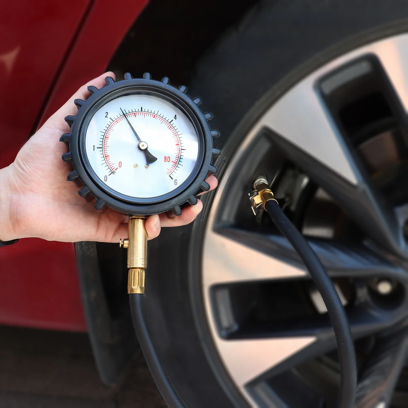 Atsafepro 4 Inch Bandenspanningsmeter 87 Psi 140 Psi 200PSI Nauwkeurigheid Analoge Manometer Clip On Air Chuck Racing tyre Gauge - afbeelding 2
