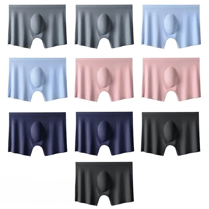 10 Teile/los Männer Sommer Eis Seide Boxer Briefs Nahtlose Unterwäsche Dessous Unterhose Shorts Ultra-dünne Atmungsaktive Sexy Höschen