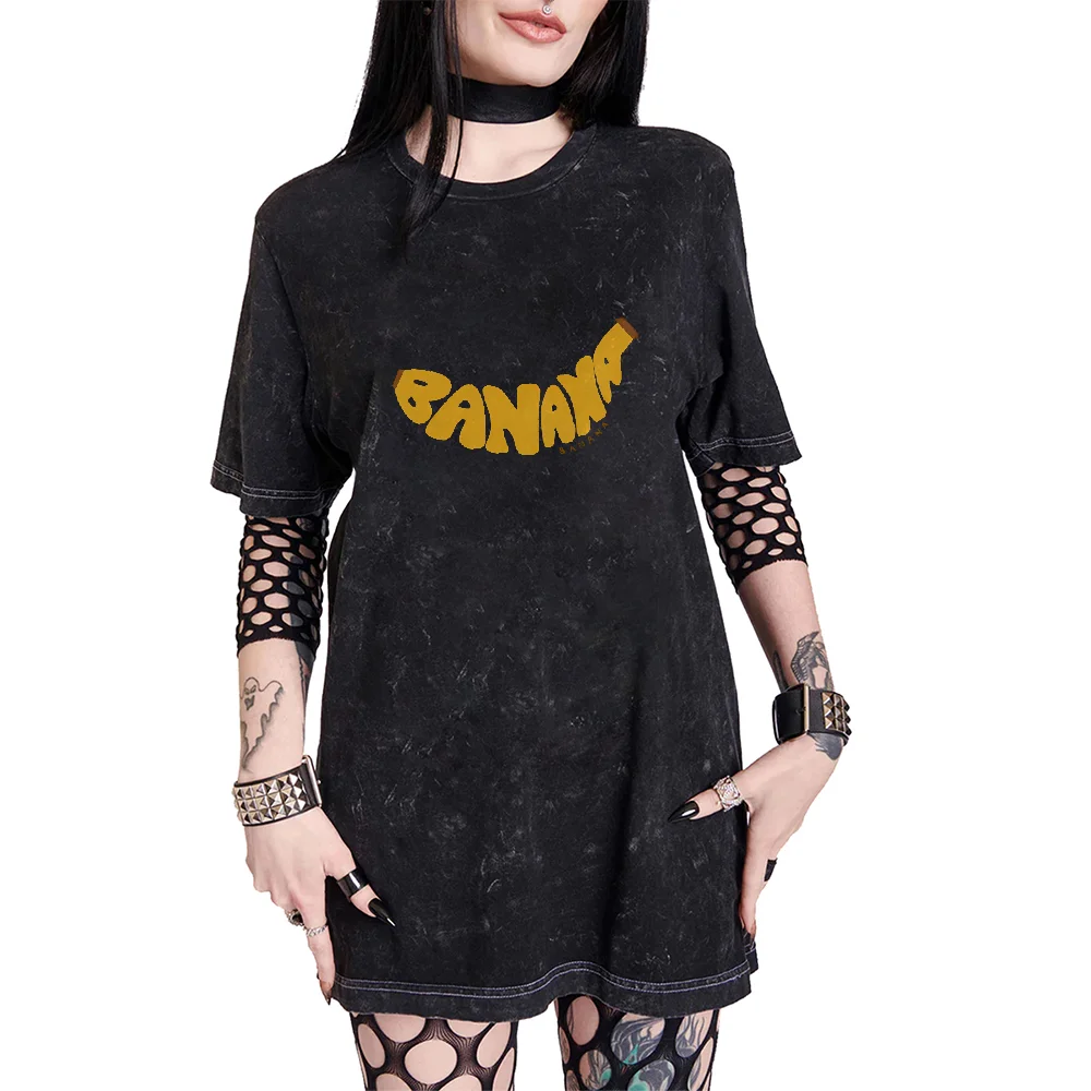 

Интересный дизайн, забавный банан 925, популярная женская футболка с рисунком, винтажная повседневная уличная одежда, хлопковая футболка в стиле Y2k, модная свободная посадка