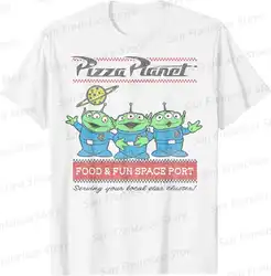 Letnie nowe chłopięce i dziewczyny Disney Pixar Toy Story Pizza planeta obcy kreskówka wzór t-shirt dla dzieci/dorosłych na co dzień z okrągłym dekoltem krótki rękaw