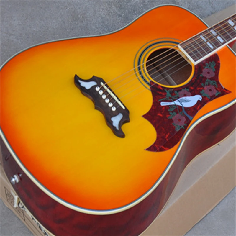 

41-inch acoustic guitar with spruce top, cherry Day color burst