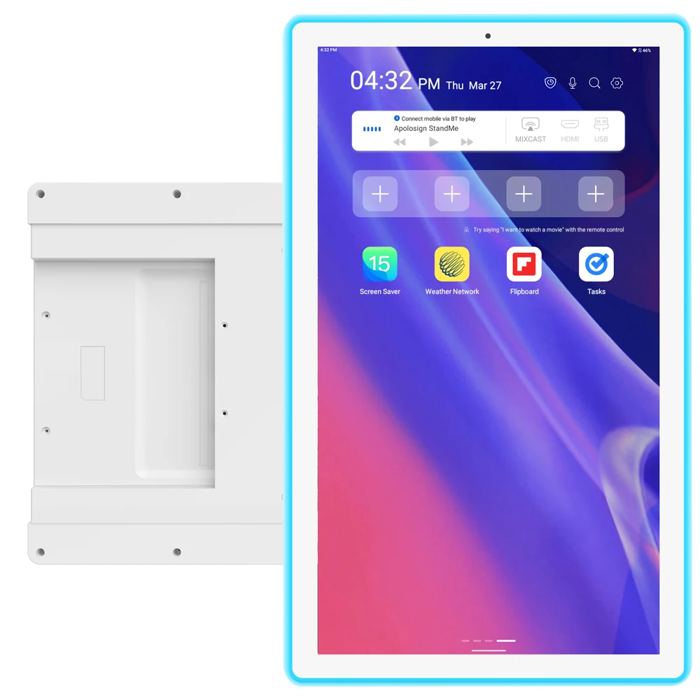 Tablette PC murale 21,5 pouces avec PoE++, cadre RVB, RK3576S, Octa core, 4 Go de RAM, 32 Go de mémoire, cadre RVB, Android 14, entrée HDMI