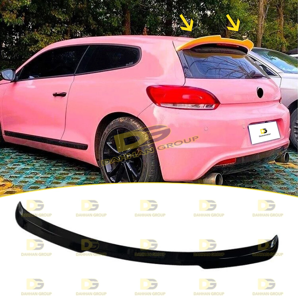 V.W Scirocco Pre-Facelift 2008 - 2014 Batman Style Rear Roof Spoiler Wing Piano Gloss Black High Quality ABS Plastic R GTI Kit