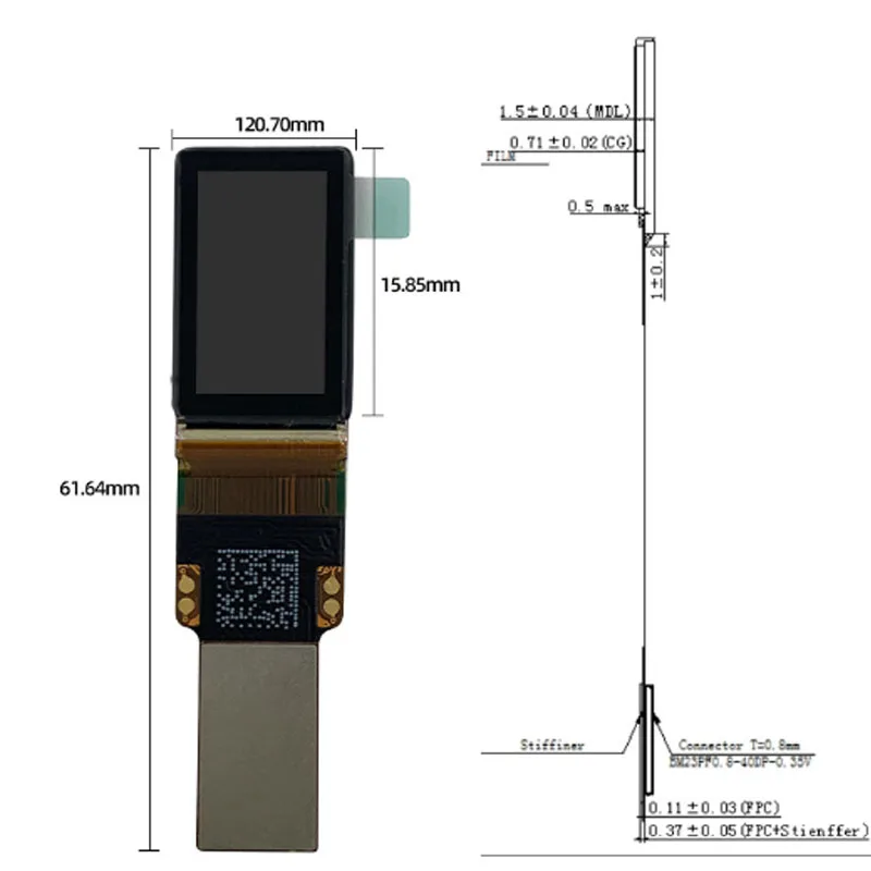 Micro écran haute définition OLED AR VR à base de silicium, 0.49 pouces, 1920x1080