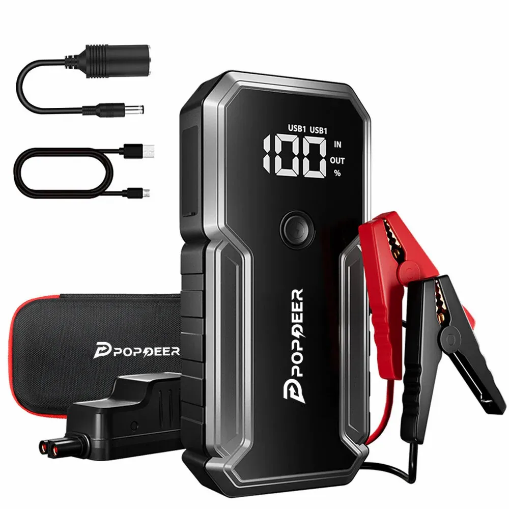 POPDEER PD-J02 3000A Rozrusznik awaryjny z szybkim ładowaniem QC 3.0 do silników benzynowych 10.0L / diesla 8.0L