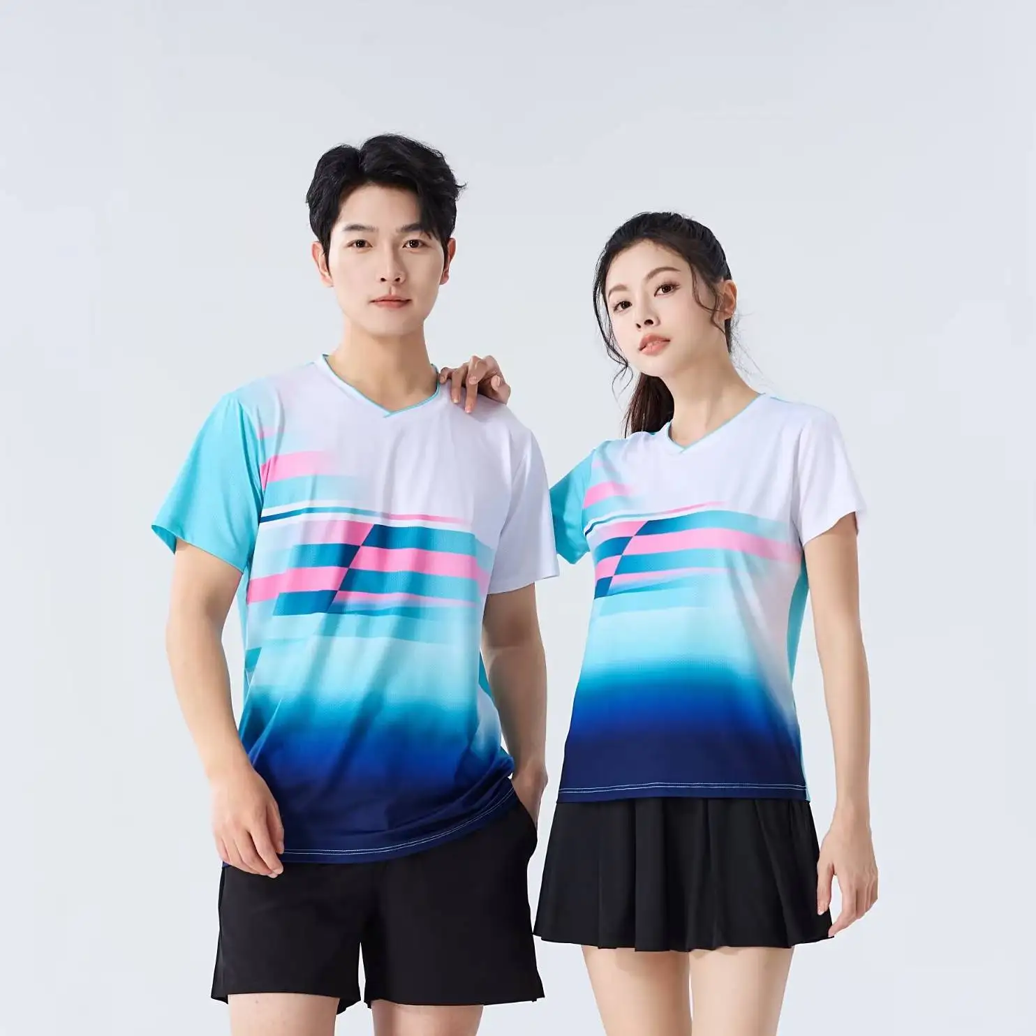 Women's Table Tennis Pastel T-shirts 3D Graphic Printed Badminton Clothes Quick-Drying Ping Pong Competition Clothing Jersey