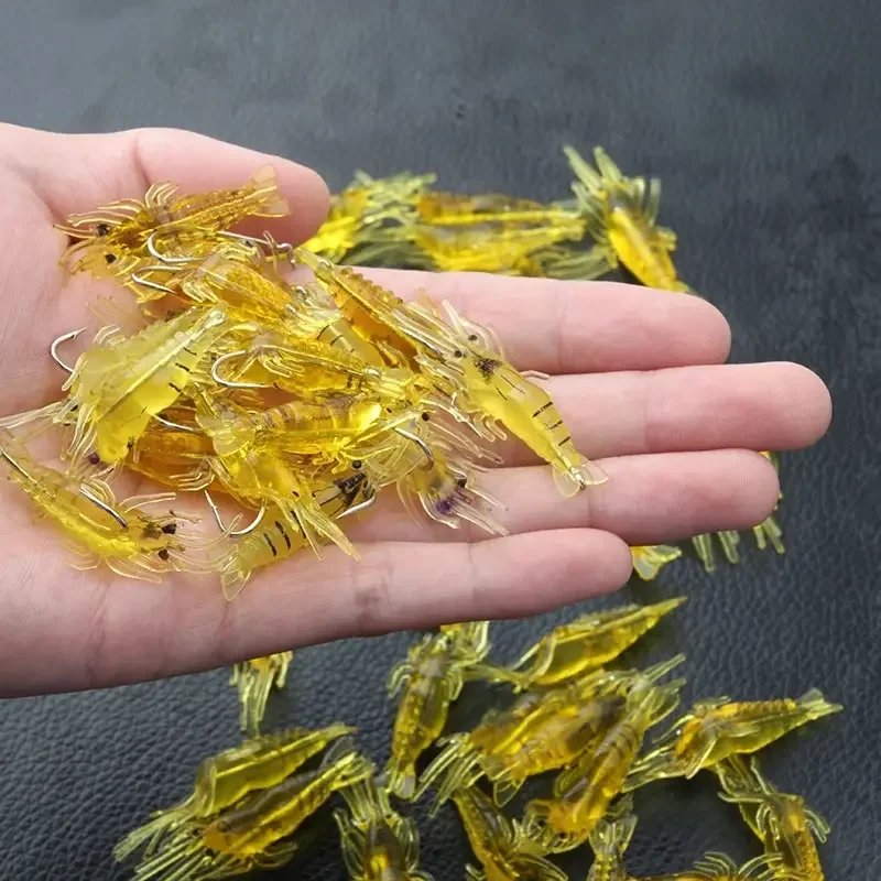 20 sztuk Isca sztuczna miękka przynęta na krewetki robak na przynęta na ryby 1.3g/4cm hak ostre przynęty Crankbait silikonowy Shone przynęta na krewetki — zdjęcie 2