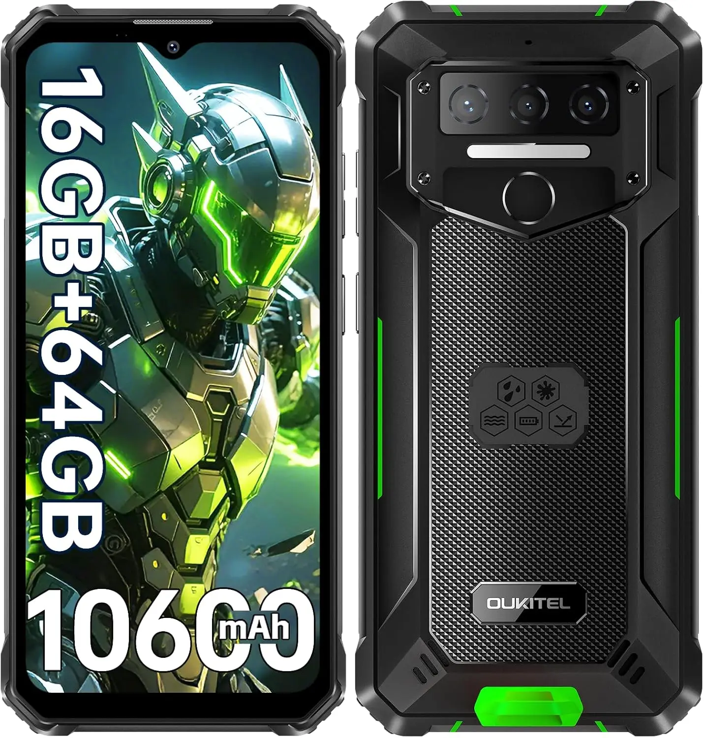 OUKITEL WP23S Rugged Phone Unlocked 2026-10600mAh Battery, 64GB/TF