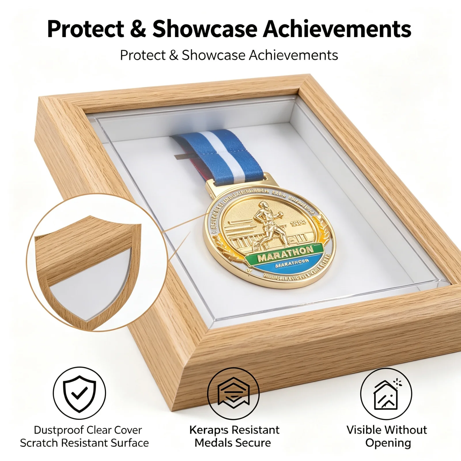 Solid Wood Hollow Medal Displa - Photography Awards review and price
