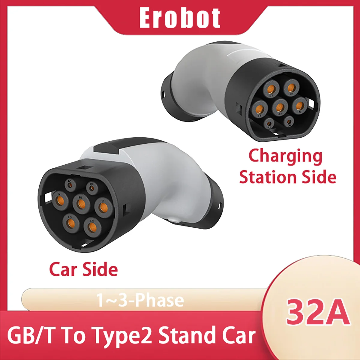 GBT To Type 2 Adapter EV Car Accessories 22Kw Charger Type 2 V2l Mg4 Adapter Car Accessories Vehicle Supplies  Tesla Model 3 x y