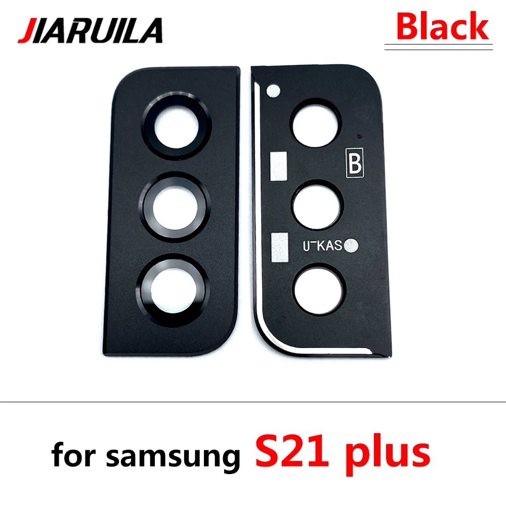 10 Buah, untuk Samsung S21 Plus S21 Ultra G988B S21 G991B Penutup Lensa Kaca Kamera Belakang dengan Pengganti Dudukan Bingkai