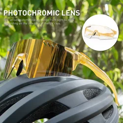 SCVCN Photochromic Cycling Glasses Men MBT Cycling Sunglasses Outdoor Bicycle Sunglasses UV400 Sports Eyewear Road Bike Glasses