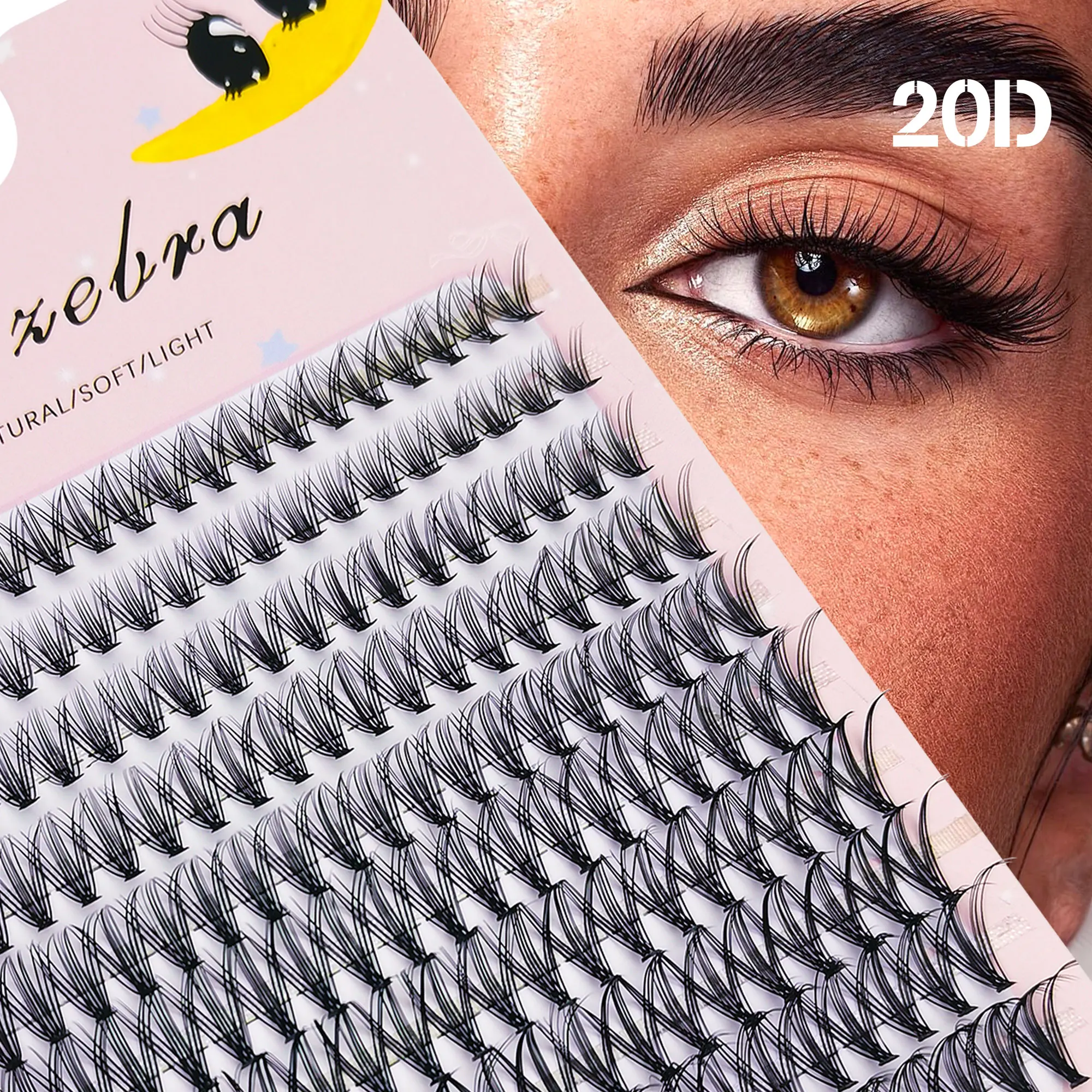 200 مجموعة من رموش 20D-DIY، وصلات رموش 9-16 مم، طبيعية، مريحة، ناعمة، هدايا مثالية للعطلات