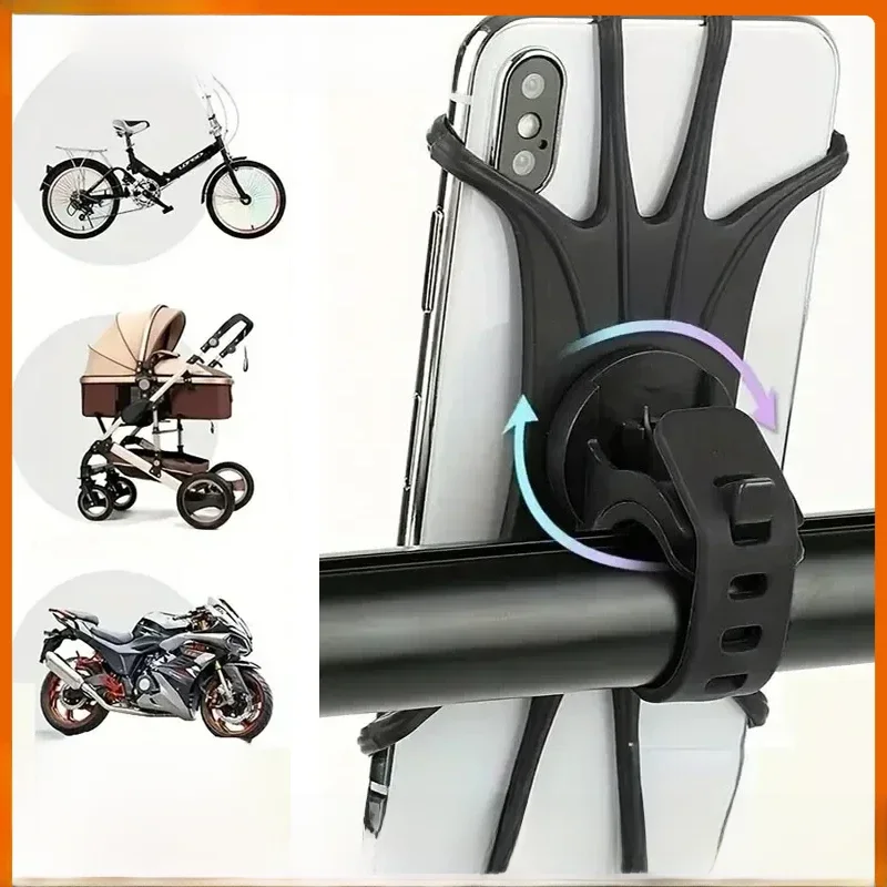 AliExpress NONE VIKEFON 360 Rotatable Mobile Phone Bicycle Holder Bike Safe Bracket Silicone Support Silicone Pull Type For All Phone Stand