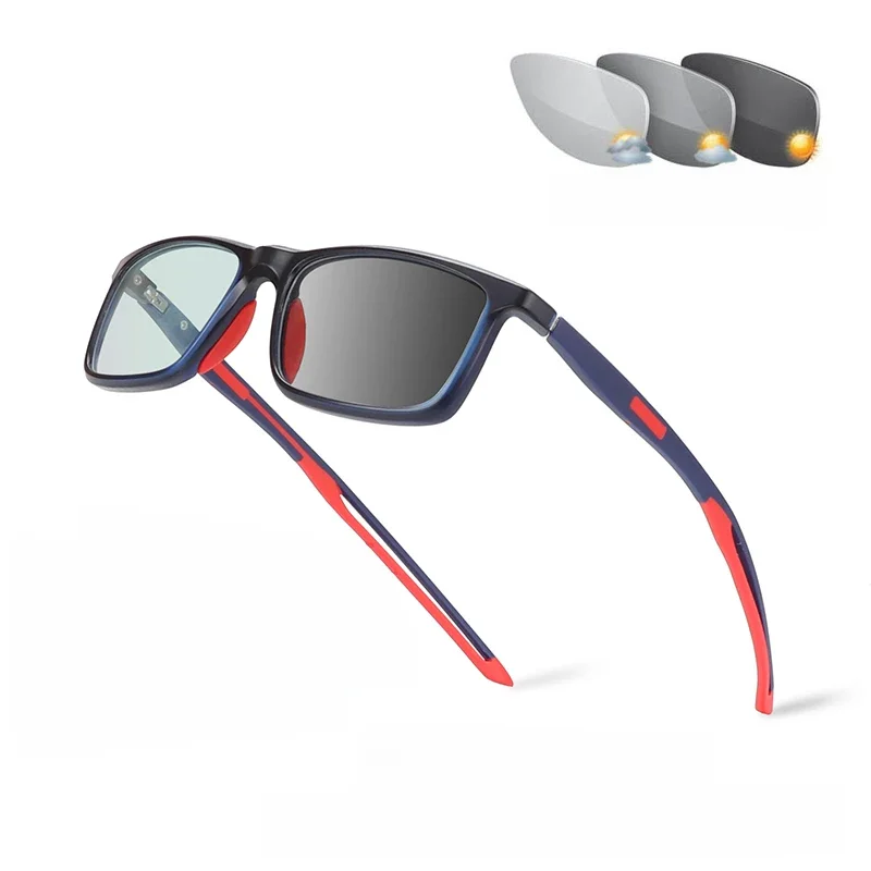 Sportowe fotochromowe okulary dla osób z krótkowzrocznością Mężczyźni Kameleon lub okulary korekcyjne Kobiety TR90 Ramka -0,5 -0,75 -1,0 -2 do -6 — zdjęcie 2